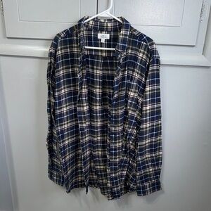 Croft & Barrow Blue Plaid Casual Button Down Shirt